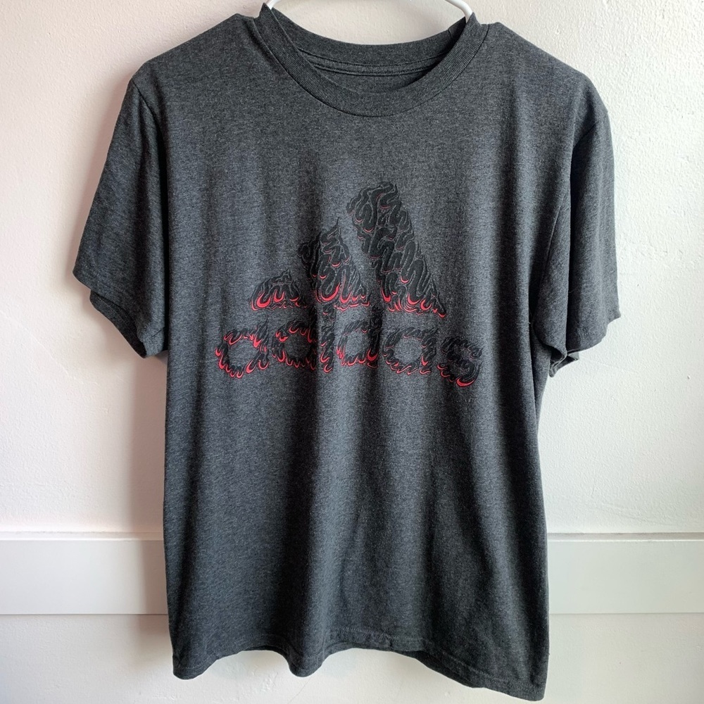Adidas Gray Logo The Go-To Short Sleeve Shirt